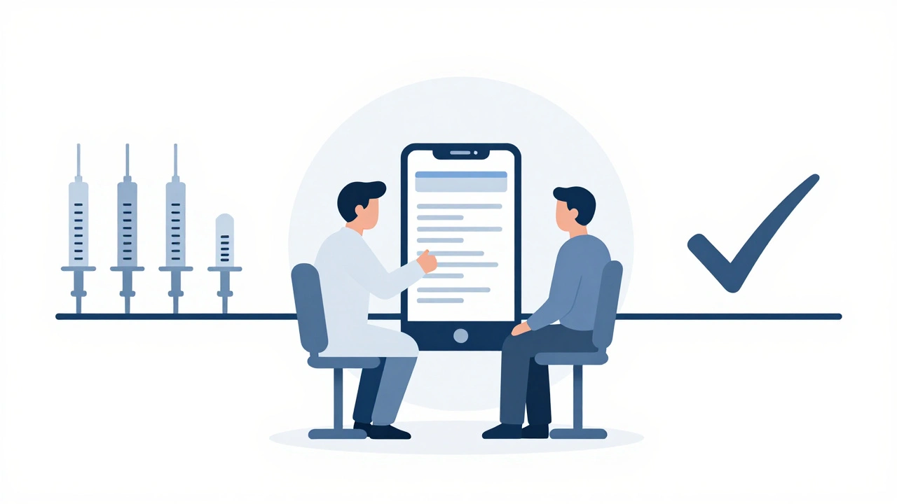 Timeline showing steroid-induced high blood sugar resolving after stopping medication, with medical tools and app.