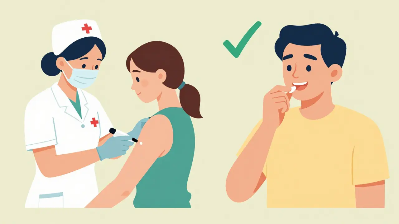 A patient undergoing a skin test and then safely taking penicillin under observation.