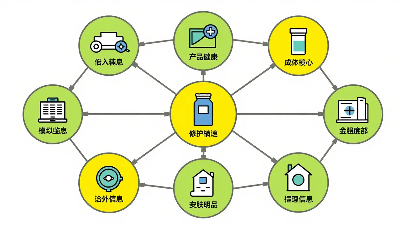 Traceability matrix diagram with connected geometric shapes